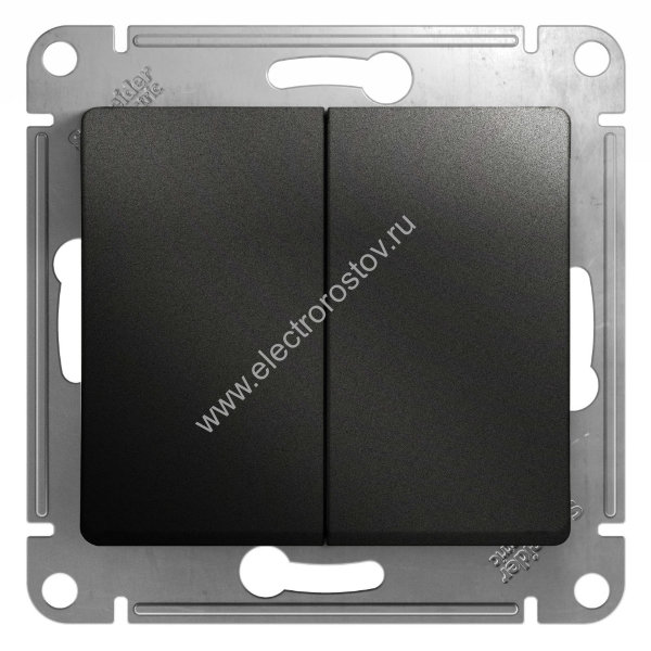 Glossa Антрацит Переключатель 2-клавишный Schneider Electric