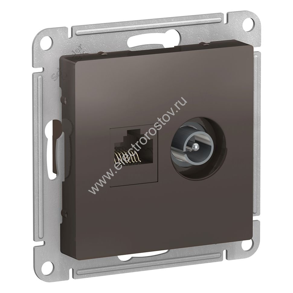 AtlasDesign Мокко Розетка двойная комп+ТВ, RJ45+TV, кат. 5e Schneider Electric