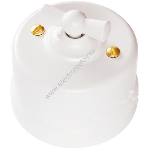 Лизетта Белый Выключатель 2-клавишный, пластик Bironi