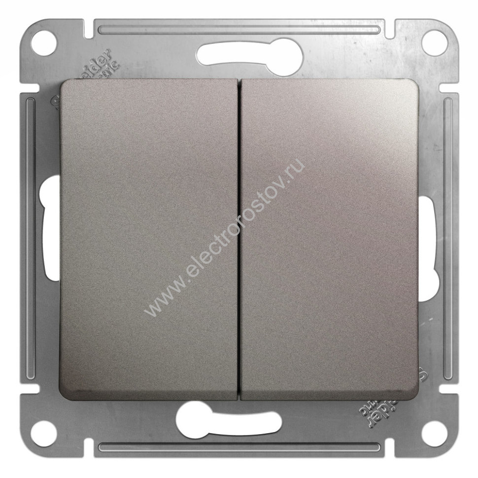 Glossa Платина Выключатель 2-клавишный Schneider Electric