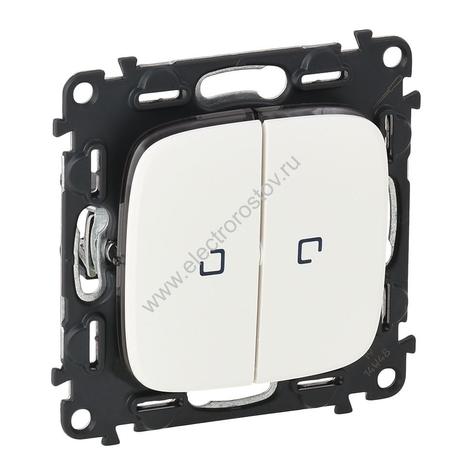 Valena Allure Белый Переключатель 2-клавишный с подсветкой Legrand