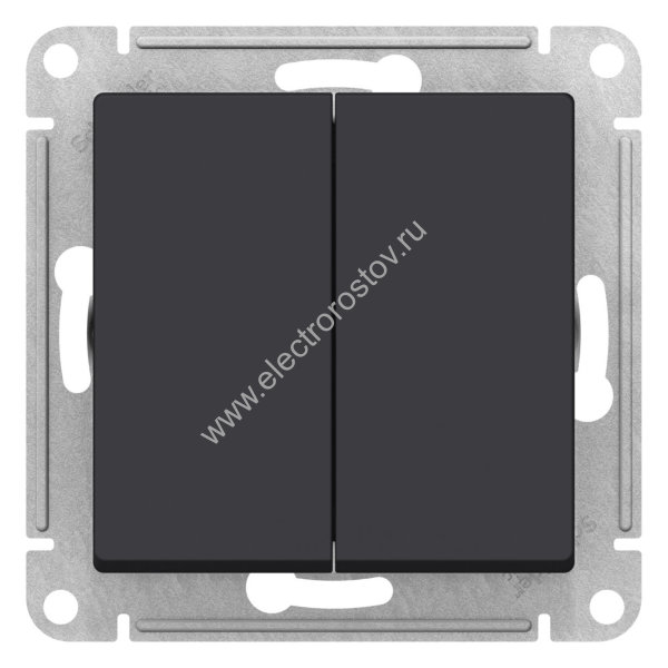 AtlasDesign Карбон Переключатель перекрестный 2-клавишный Schneider Electric