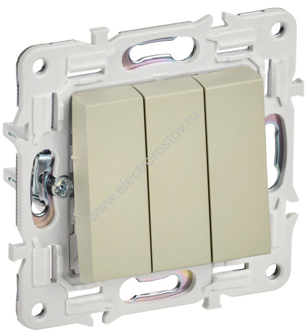 IEK SKANDY Бежевый Выключатель 3-клавишный 10А SK-V11B