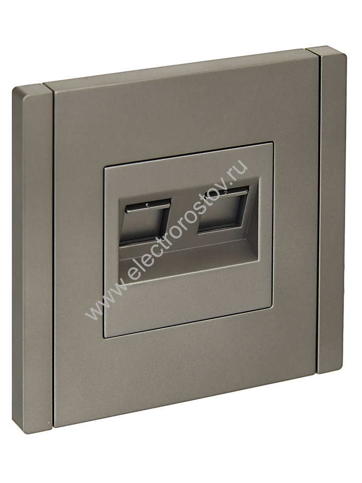 IEK FORTE&PIANO Сталь Розетка комп. 2-ая RJ45 кат.5E FP533