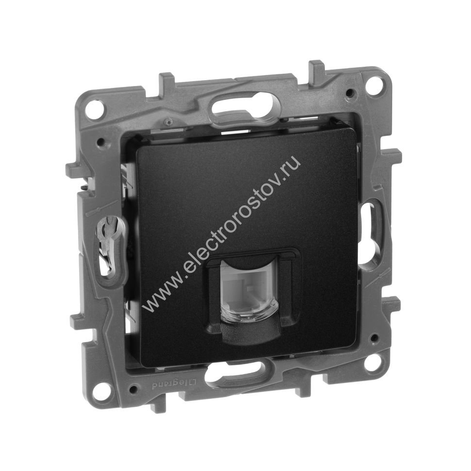 Etika Антрацит Розетка телефонная 1-ая RJ-11 Legrand