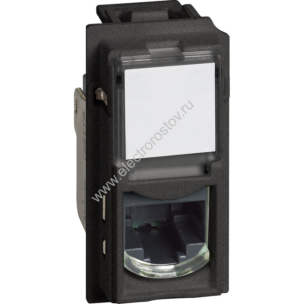 Living now Черный Розетка компьютерная RJ45 cat5e UTP 1 мод Bticino