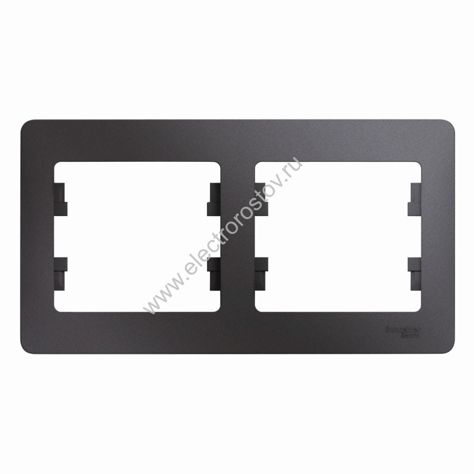 Glossa Графит Рамка 2-ая горизонтальная Schneider Electric