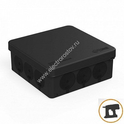 Распред. коробка открытой установки ЧЕРНАЯ 100х100х40 IP55 (HF) безгалогенная Промрукав