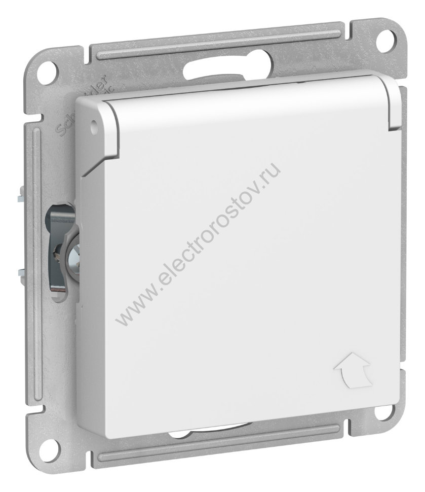 AtlasDesign Бел Розетка 1-ая с/з со шторками с крышкой, IP20 Schneider Electric