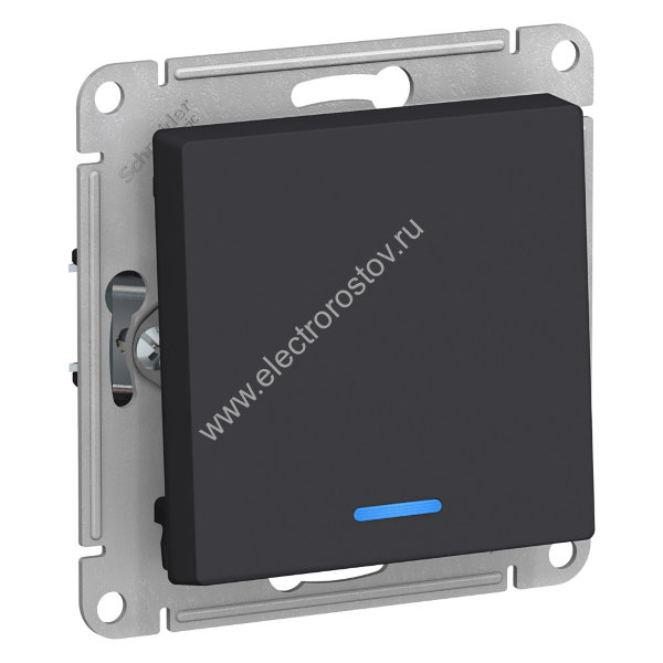 AtlasDesign Карбон Выключатель 1-клавишный с подсветкой Schneider Electric