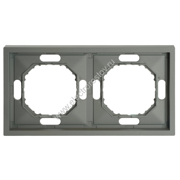 STEKKER Эмили Платиново-серый, soft touch Рамка 2-местная