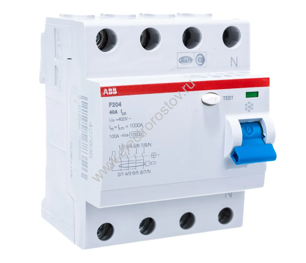 F204 Выключатель диф. тока (УЗО) 4P 40A 300мА AC ABB