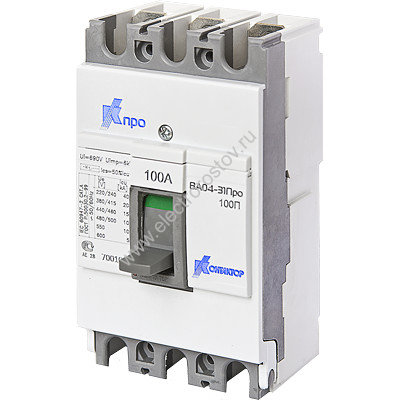 Автоматический выключатель ВА 04-31Про, 3P, 50А, Icu-10kA (100C) Контактор