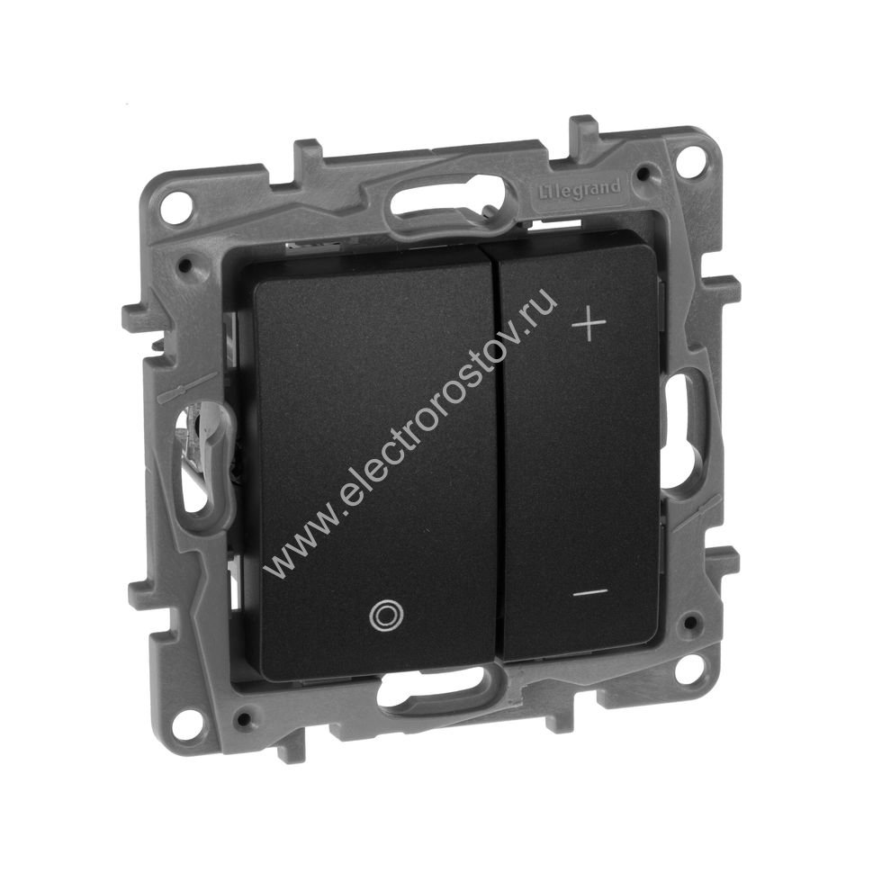 Etika Антрацит Светорегулятор нажимной, 400Вт Legrand