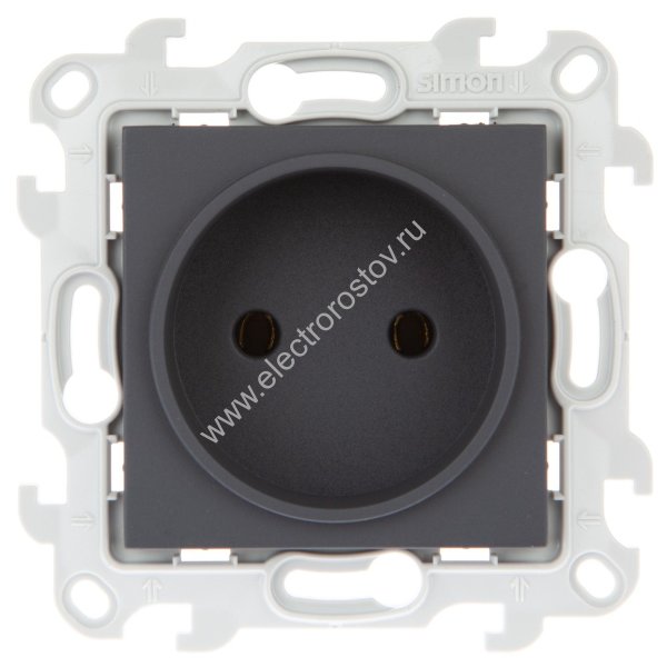 Simon 24 Графит Розетка 1-ая б/з Simon