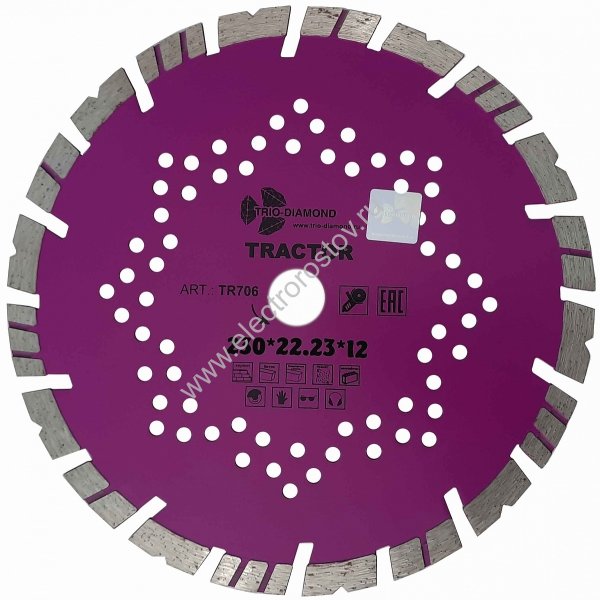 Круг алмазный отрезной TURBO Segment Tractor 230x12x22.23 мм TRIO-DIAMOND