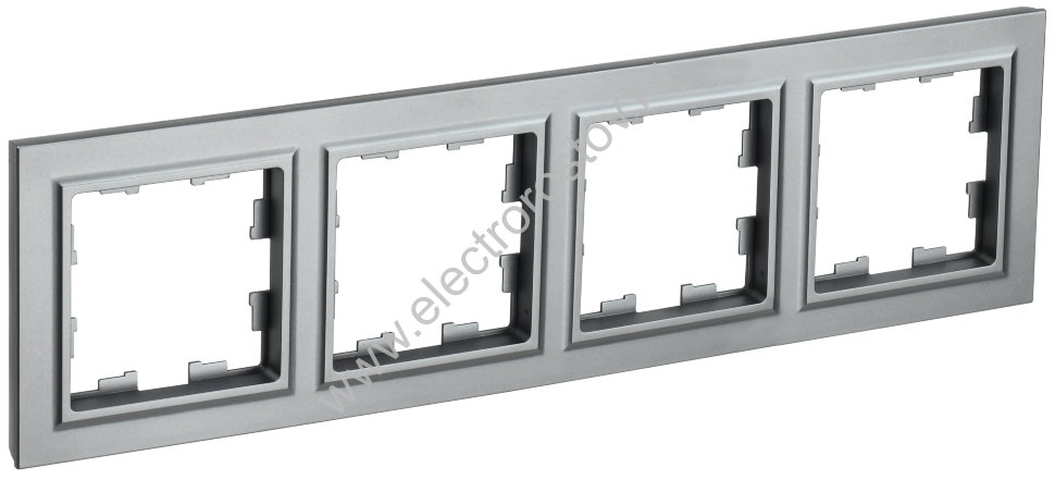 IEK BRITE BASE Сталь Рамка 4-м РУ-4-БрС