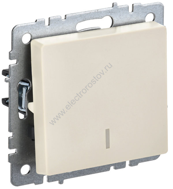IEK BRITE BASE Бежевый Выключ. 1-кл. прох. с инд. 10А ВС10-1-7-БрКр