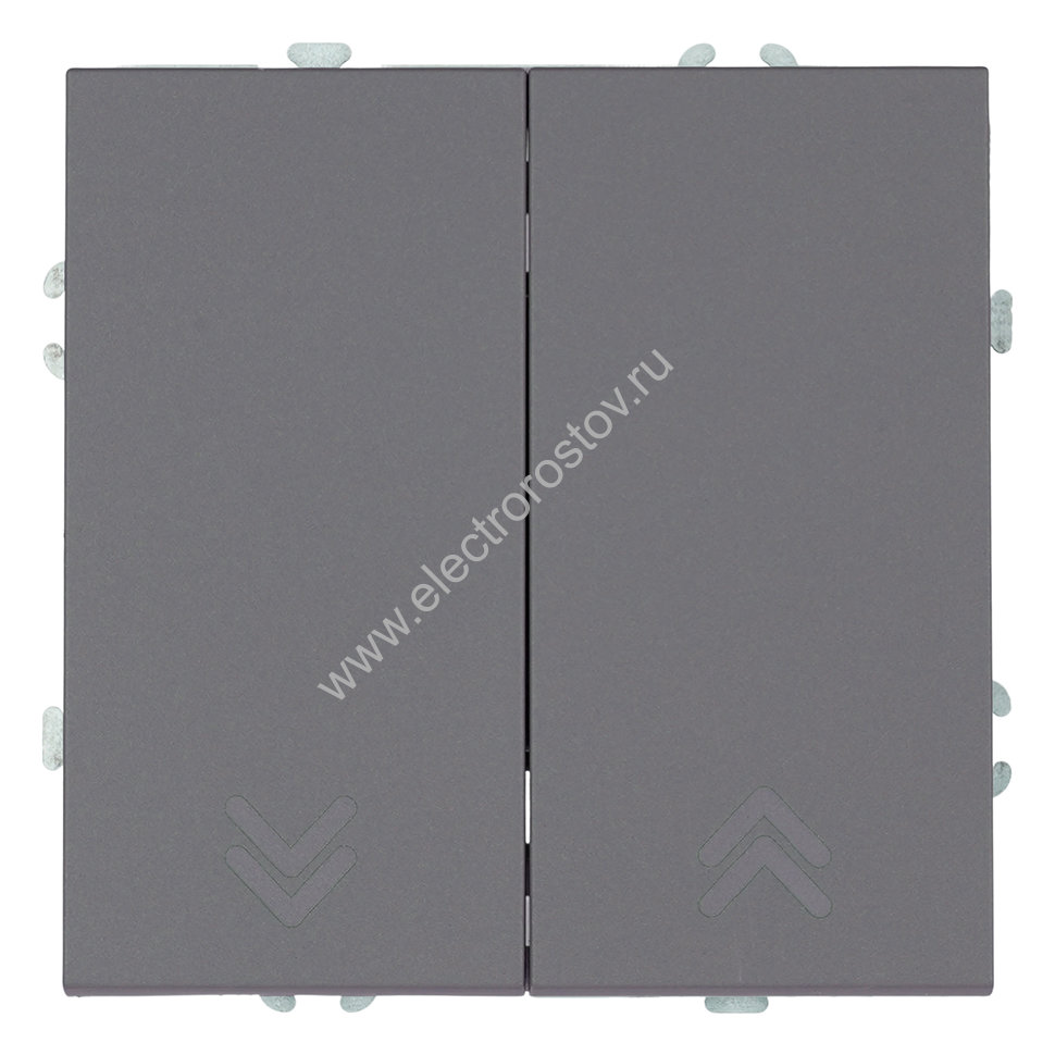 STEKKER Эмили Платиново-серый, soft touch Выключатель 2-клавишный кнопочный