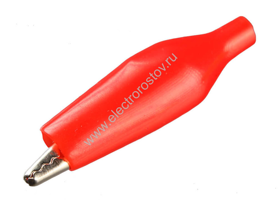 Зажим "крокодил" 46мм, приборный, красный