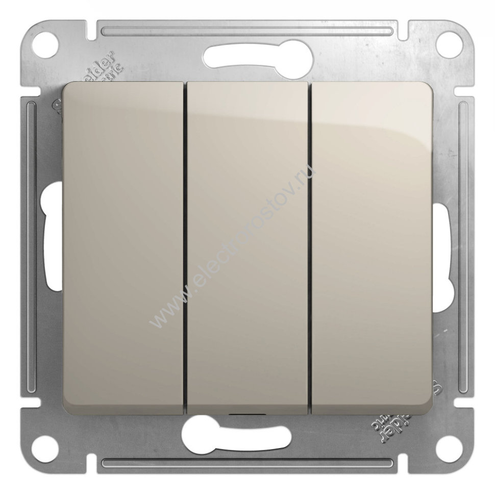 Glossa Молочный Выключатель 3-клавишный Schneider Electric