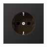 LS 990 Алюминий темный Розетка с/з безвинт. зажим со шторками JUNG
