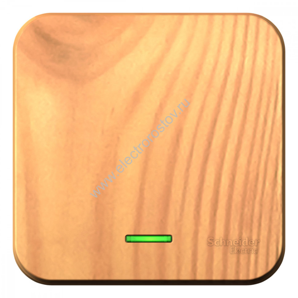 Blanca наруж Ясень Переключатель 1-клавишный с подсветкой, 10А, 250B, изолир. пластина Schneider Ele