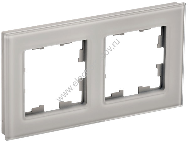 IEK BRITE DECOR Дымчатый глянец стекло Рамка 2-м РУ-2-2-БрД