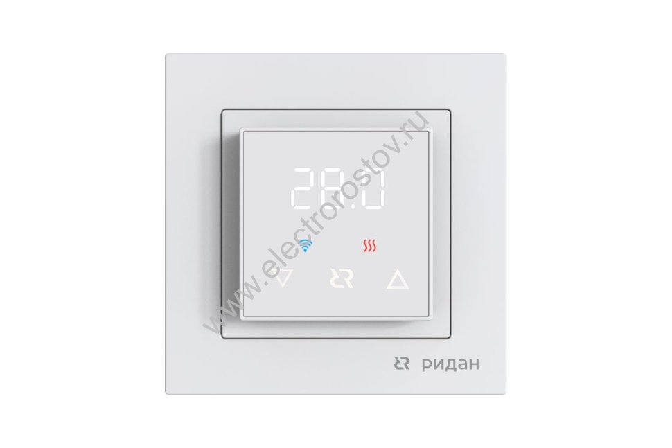 Терморегулятор белый Classy c Wi-Fi, датчик пола/воздуха, 5...40°С, 16А ДЕВИ/Ridan