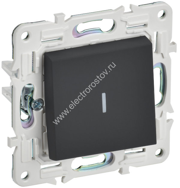 IEK SKANDY Графит Выключатель 1-клавишный с индикацией 10А SK-V07G