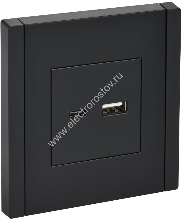 IEK FORTE&PIANO Черный Розетка USB A+C 18Вт FP151