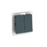 AtlasDesign Изумруд Выключатель 2-клавишный с подсветкой с быстрозажим. клеммами Schneider Electric