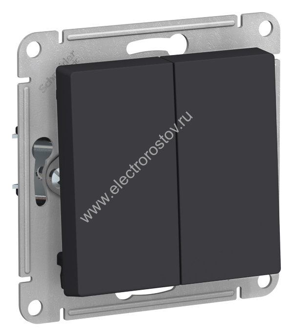 AtlasDesign Карбон Выключатель 2-клавишный Schneider Electric