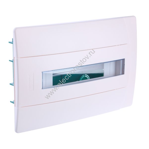 Practibox Щит встраиваемый 12 модулей с шинами, дверь прозрачная/белая, IP40 Legrand