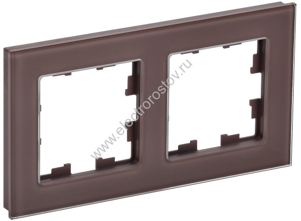 IEK BRITE DECOR Темн.бронза глянц стекло Рамка 2-м РУ-2-2-БрТБ
