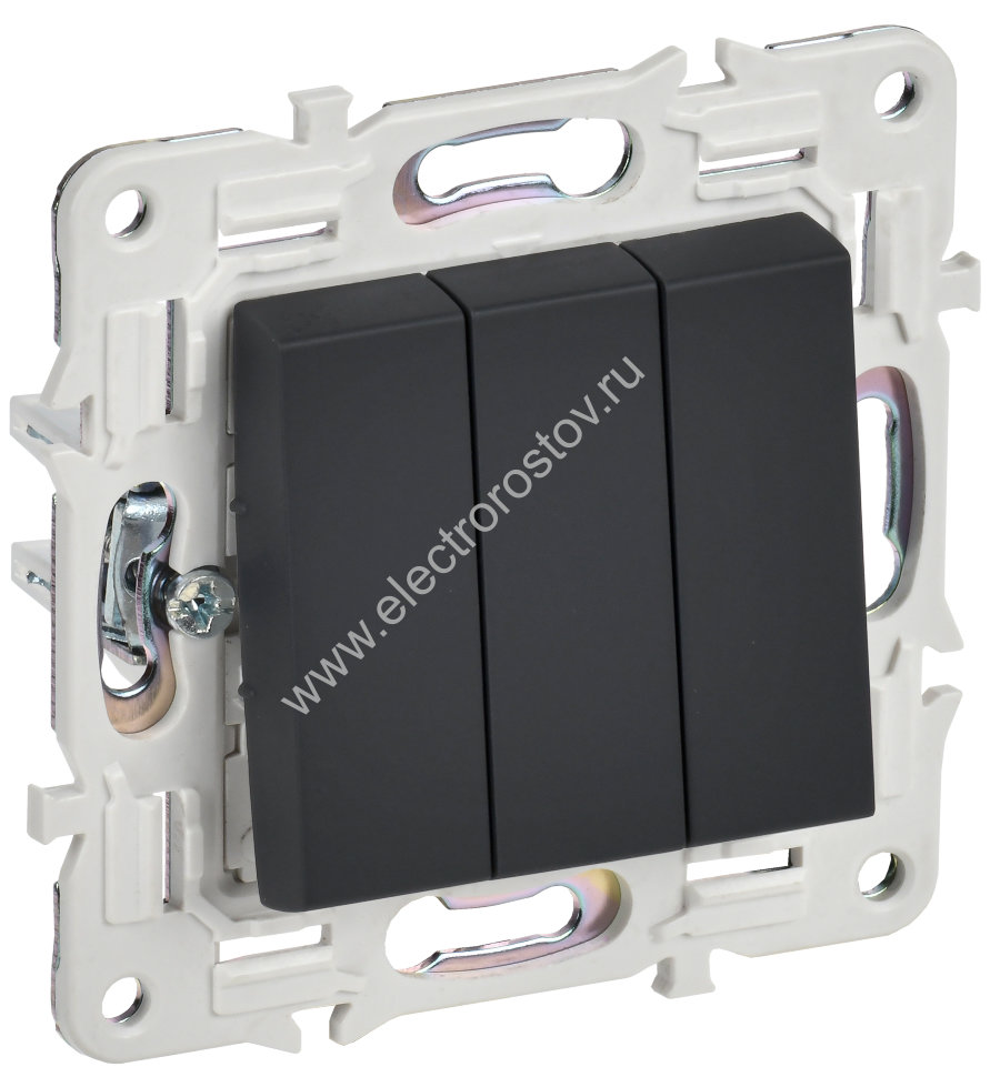 IEK SKANDY Графит Выключатель 3-клавишный 10А SK-V11G