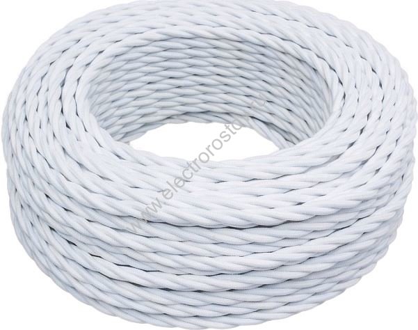Витой провод 2*1,5, белый, матовый 150м