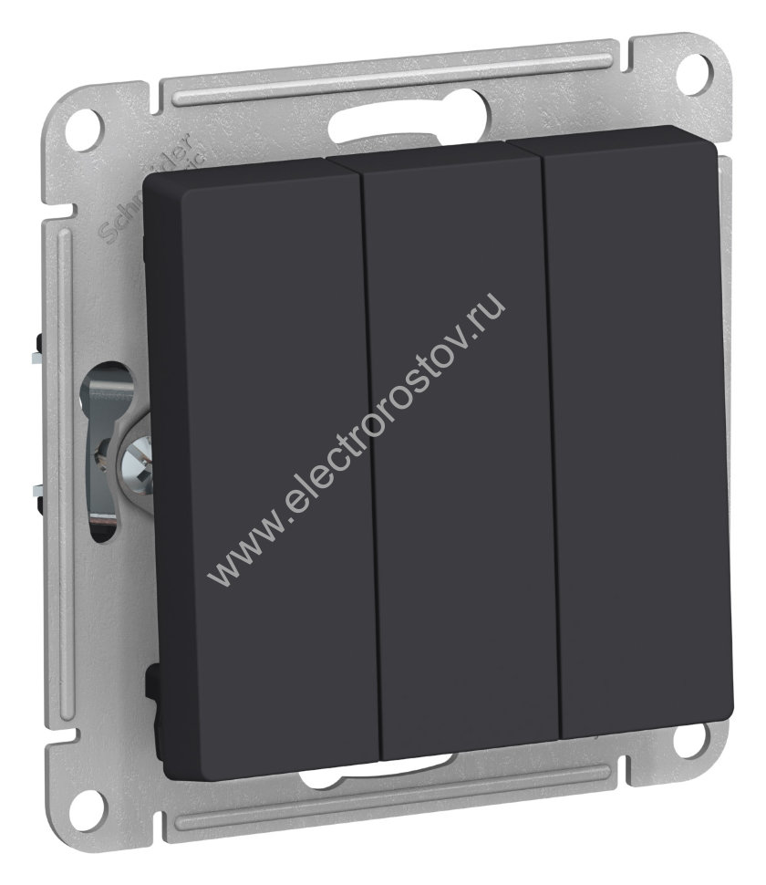 AtlasDesign Карбон Выключатель 3-клавишный Schneider Electric