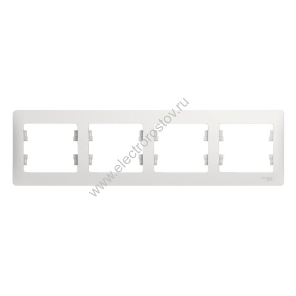 Glossa Белый Рамка 4-ая горизонтальная Schneider Electric