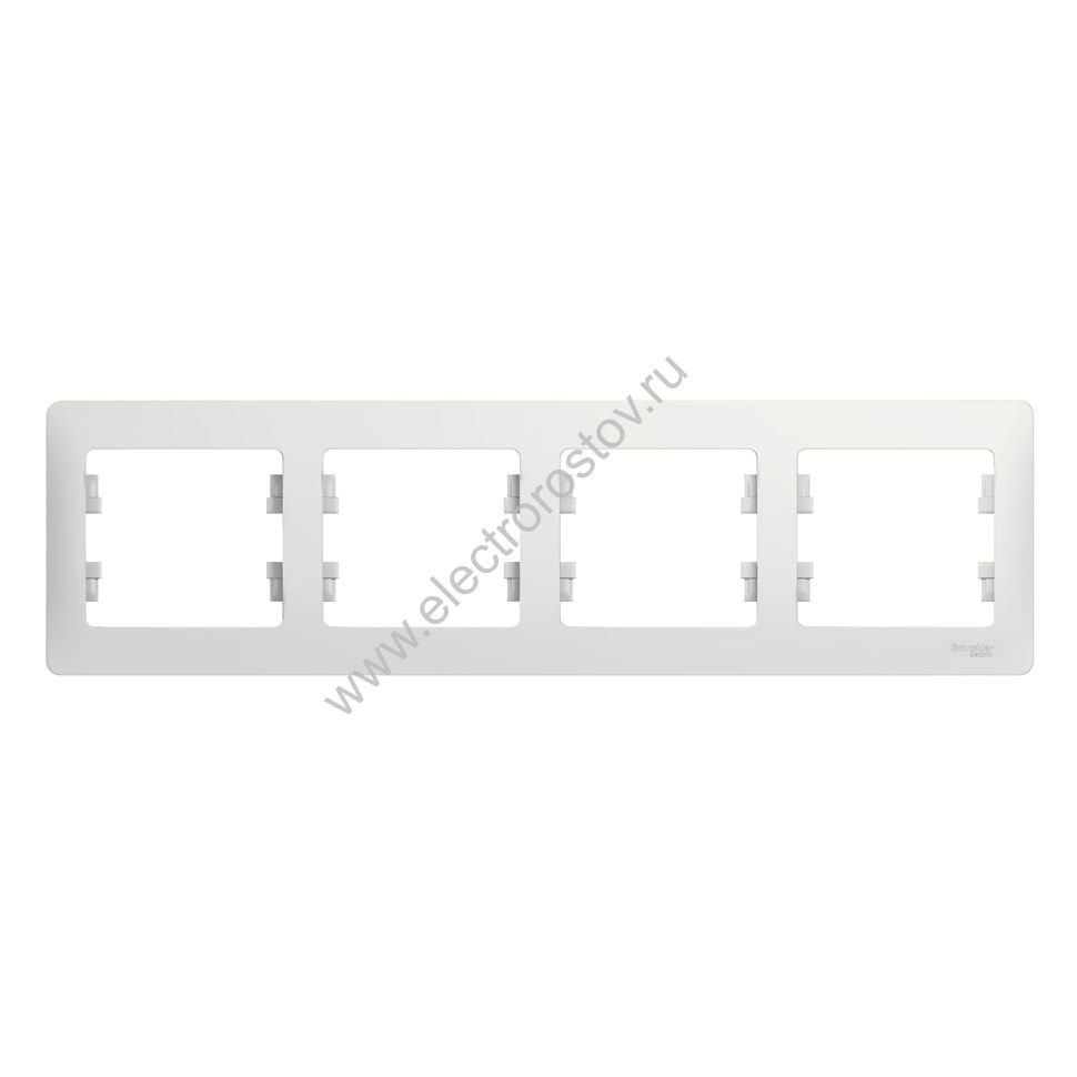 Glossa Белый Рамка 4-ая горизонтальная Schneider Electric