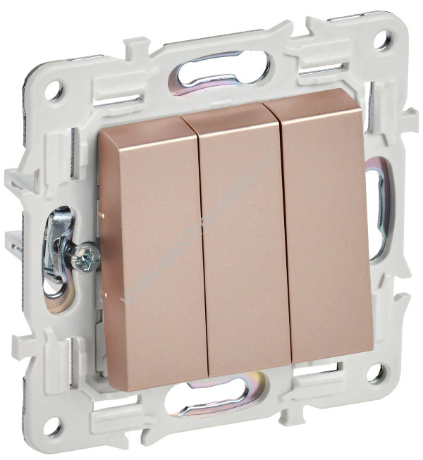 IEK SKANDY Песочный Выключатель 3-клавишный 10А SK-V11Sa