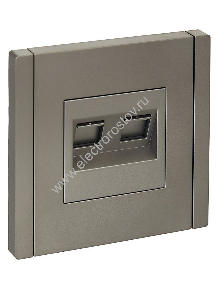 IEK FORTE&PIANO Сталь Розетка комп. 2-ая RJ45 кат.6 FP534