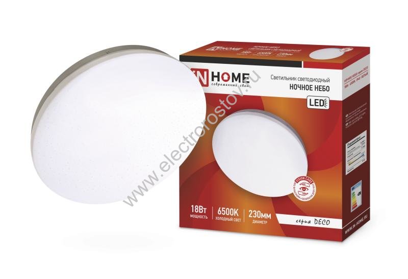 Светильник светодиодный "НОЧНОЕ НЕБО" 18W 6500K 1170Лм 230x55 INHOME
