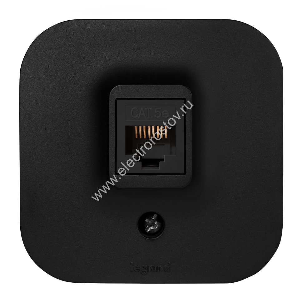 Quteo Чёрный матовый Розетка RJ45 Legrand
