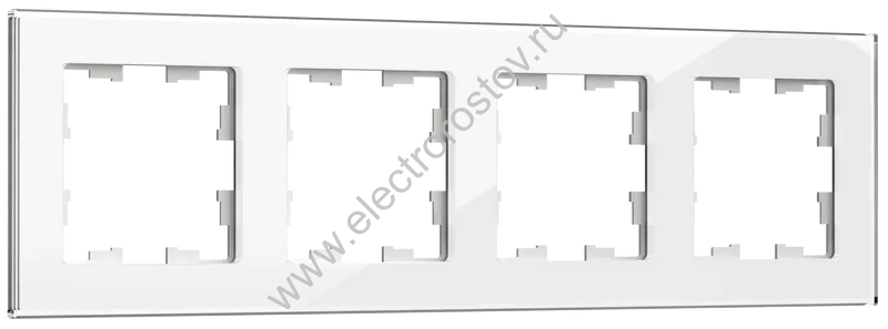 IEK BRITE DECOR Белый глянец стекло Рамка 4-м РУ-4-2-БрБ