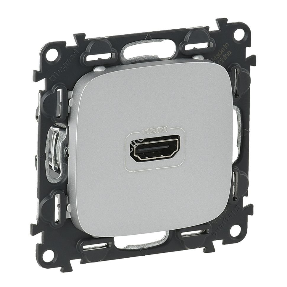 Valena Allure Алюминий Розетка 1-ая HDMI  (с лицевой панелью) Legrand