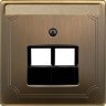 Schneider Electric Merten SD Античная латунь Накладка розетки ТЛФ/комп 2-ой наклонной