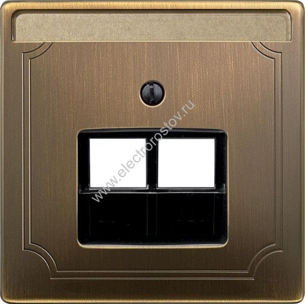 Schneider Electric Merten SD Античная латунь Накладка розетки ТЛФ/комп 2-ой наклонной