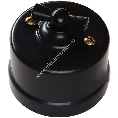 Лизетта Черный Выключатель 2-клавишный, пластик Bironi