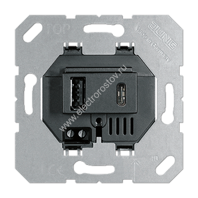 JUNG Механизм USB зарядное устройство черное